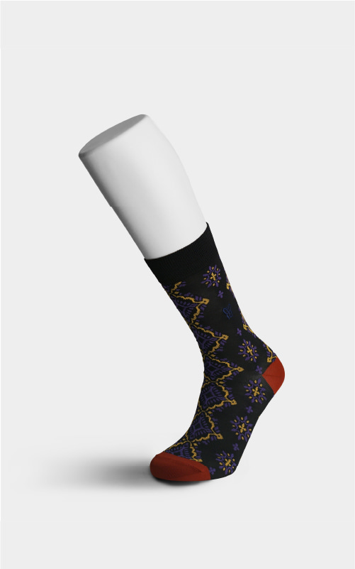 [로맨틱타이거 남성 코튼삭스] Embroidered socks (Black)