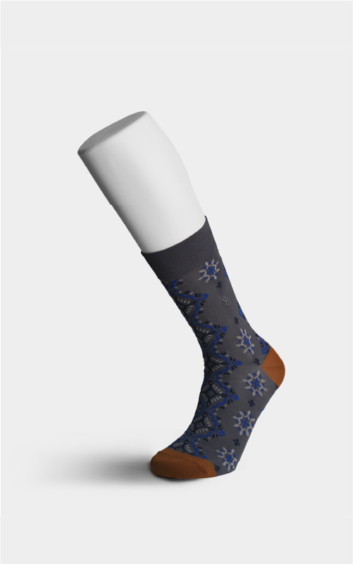 [로맨틱타이거 남성 코튼삭스] Embroidered socks (Gray)