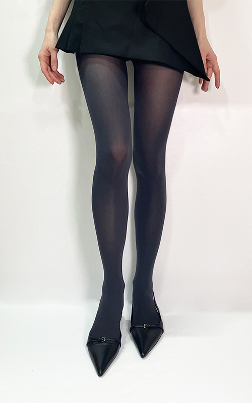 [tights] basic color tights charcoal