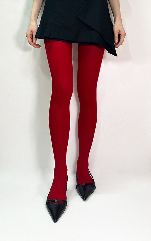 [tights] basic color tights red